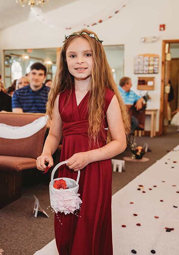 Burgundy Infinity Dress for Kids