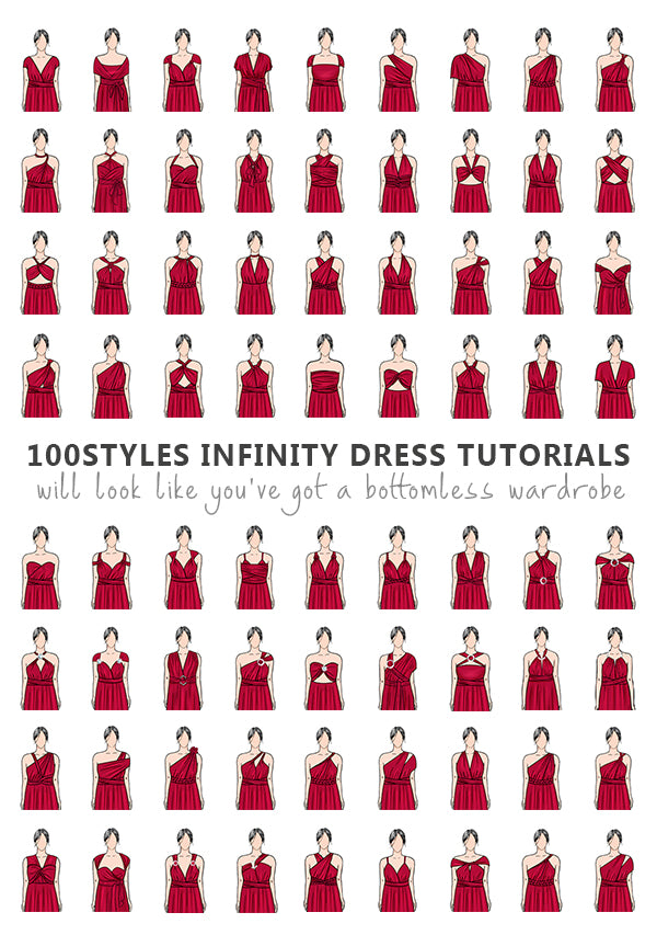 TUTORIALS TO WEAR INFINITY DRESS IN 100 WAYS